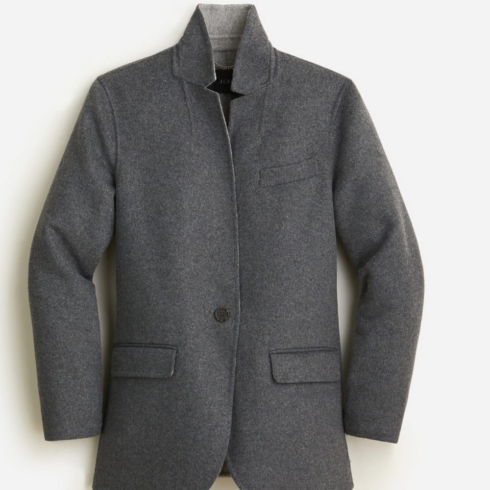 J Crew Leighton Blazer/Jacket in Double-Face  blend Gray Size 4